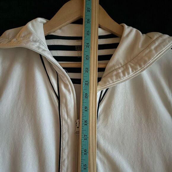 Jones New York Womens Zip Hoodie Jacket Size XL White Sailor Coastal Resort Prep - Picture 8 of 13